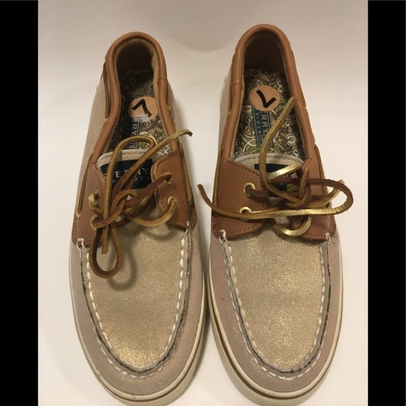 Sperry Top-Sider Bahama Leather Glitter Boat Shoe - Picture 1 of 6